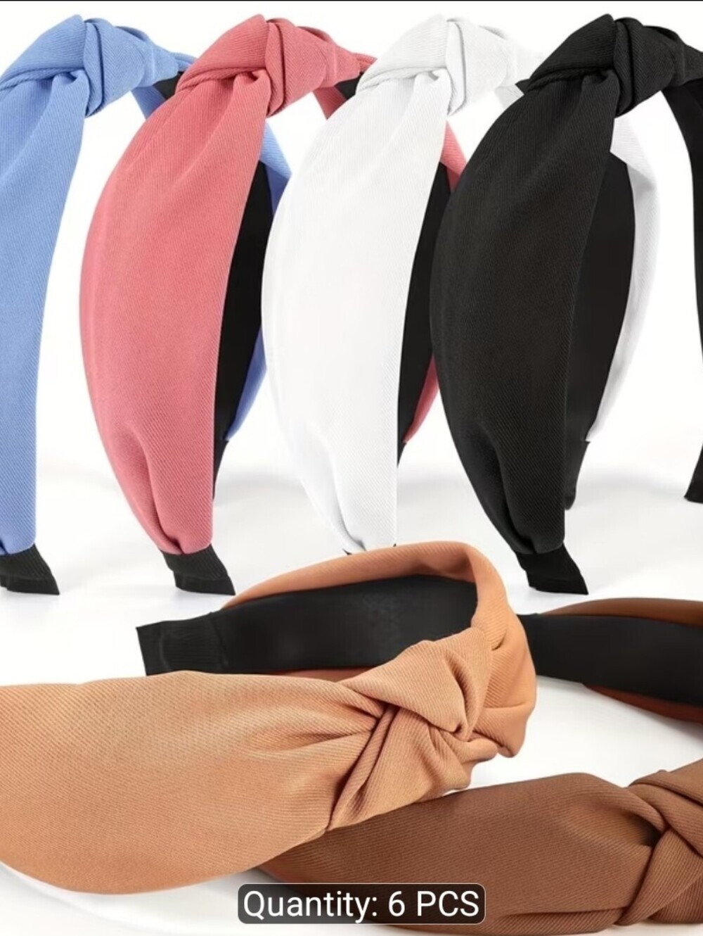 Multi-Color Knotted Fabric Headbands - 6 Pack